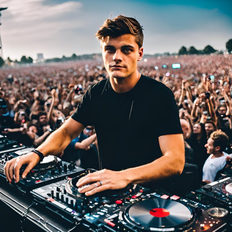 martin garrix world sensation djing a huge music festival