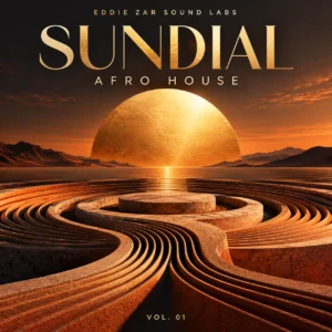 Sundial Afro House sample pack by Eddie Zar Sound Labs, golden sun and sculpted terracotta rings